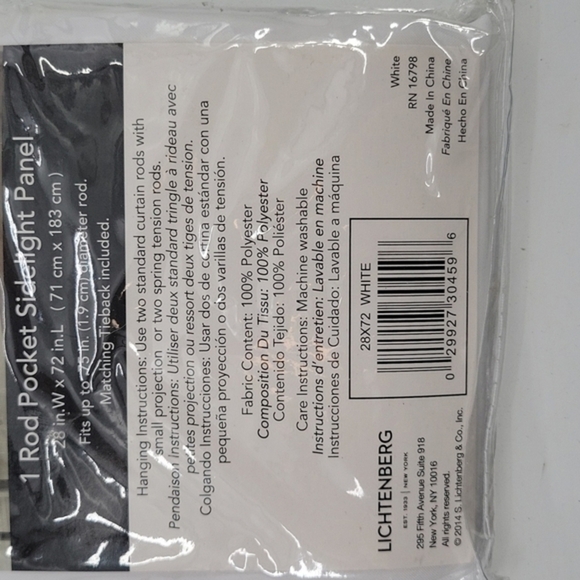 White Door Panel Voile 28 x 72 - Picture 6 of 6